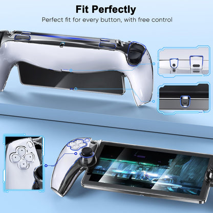 Klipdasse 3 in 1 Accessories Kit for PlayStation Portal - EVA Hard Case, PC Clear Cover & 2 Screen Protectors - Grey, Model PSP7G-KP-US-1