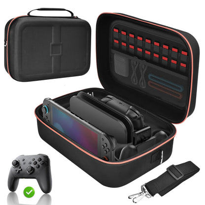 Gorixer Switch 2 Case for Nintendo Switch 2 & OLED, Stores 18 Game Cards, Black, Model NTT22B