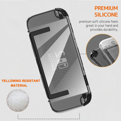 NINKI Transparent Case for Nintendo Switch 2 - Clear, Shockproof Hard PC + TPU Silicone, Kickstand, Protective Cover