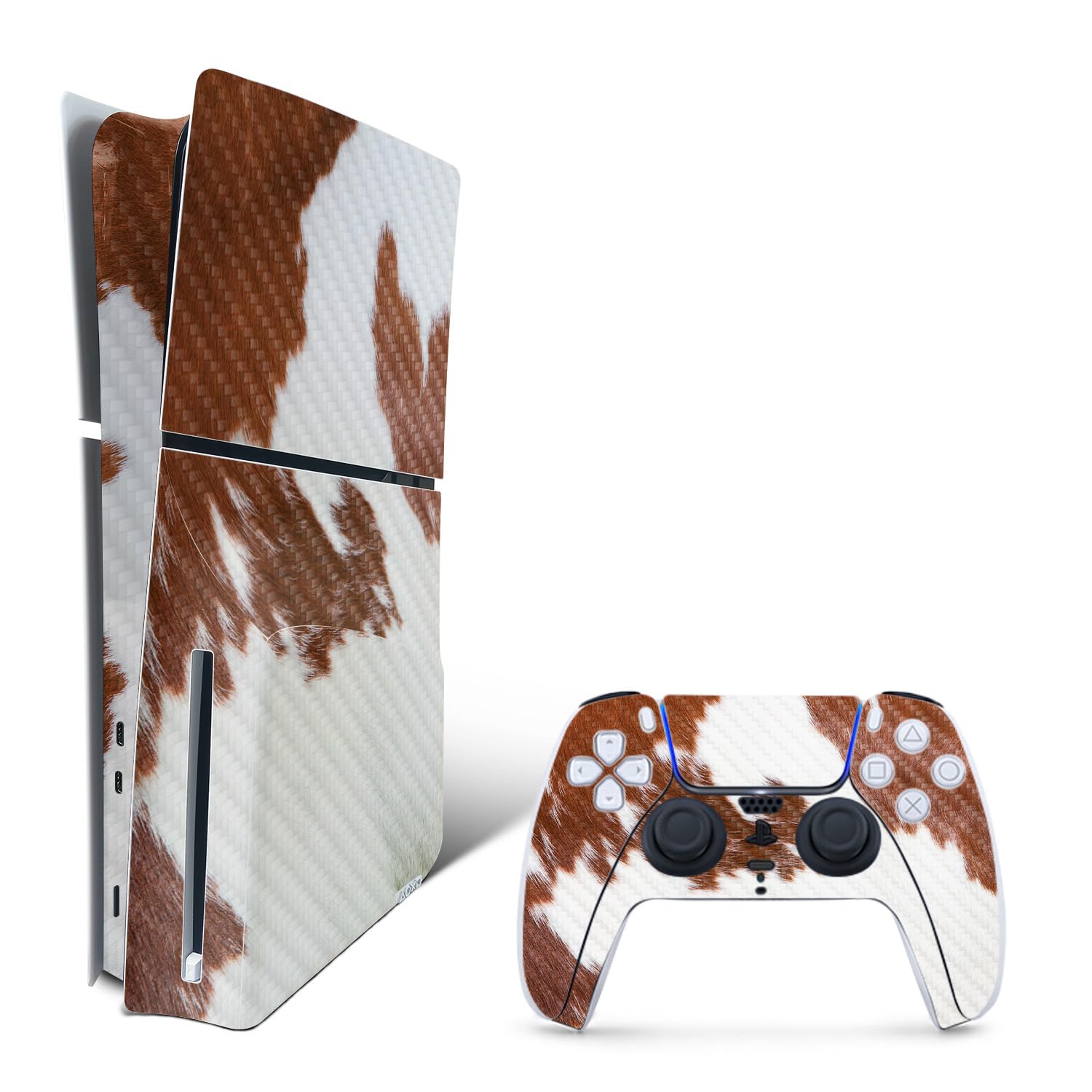 MightySkins Carbon Fiber Skin for PS5 Playstation 5 Slim Disc Edition Bundle - Cow Hide Protective  Durable Textured Carbon Fiber Finish Easy to Apply Made in The USA