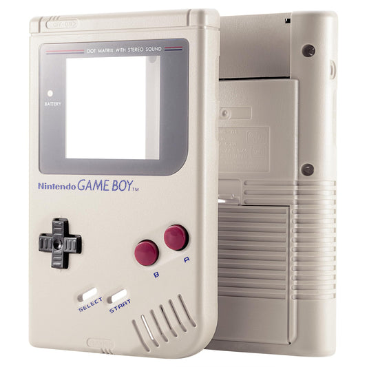 eXtremeRate Gray Replacement Full Housing Shell for Gameboy Classic 1989 GB DMG-01 Console with Screen Lens & Buttons - Handheld Game Console NOT Included