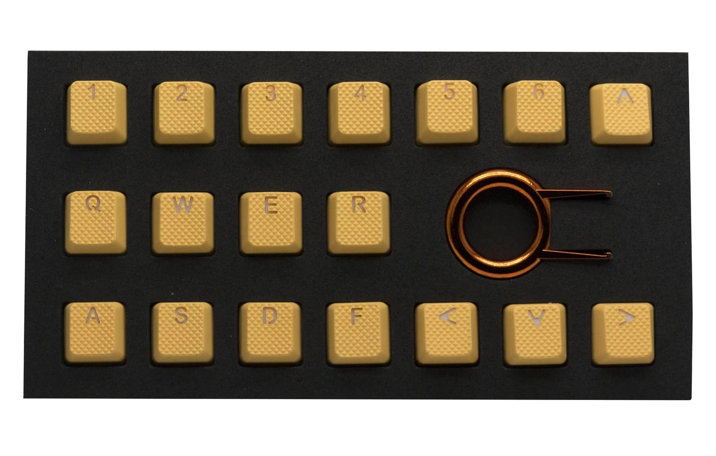 TAI-HAO Rubber Keycap Set - 18 Neon Orange Keys, Model 018C03BU103