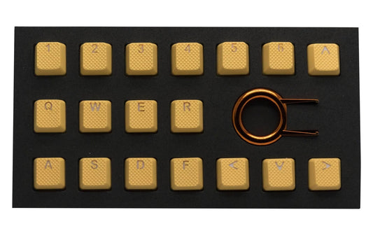 TAI-HAO Rubber Keycap Set - 18 Neon Orange Keys, Model 018C03BU103