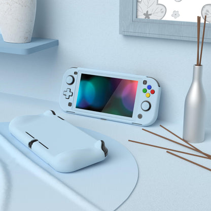 PlayVital ZealProtect Case for Nintendo Switch Lite - Ergonomic Grip, Shock-Absorbent, Anti-Scratch, Heaven Blue, Model PSLYP3018