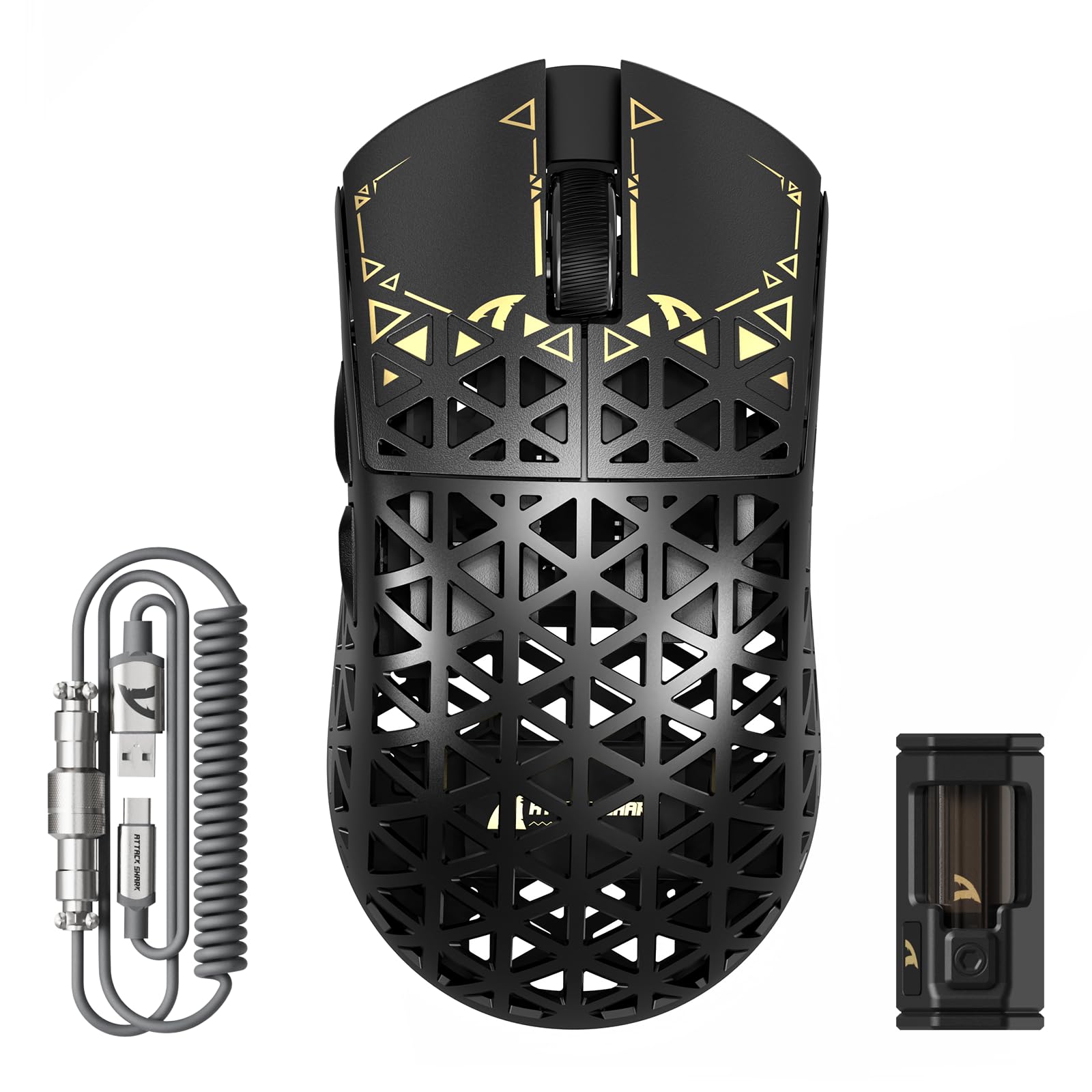 ATTACK SHARK R5 Ultra Carbon Fiber Wireless Gaming Mouse - 39g Superlight, 8K Polling, 42K DPI, Tri-Mode, Black