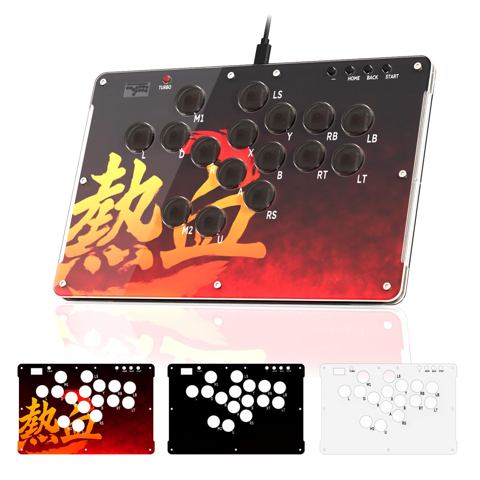 RK ROYAL KLUDGE T16 Arcade Stick 16 Keys with Custom RGB & Hot Swap  All-Button Arcade Controller for PC/Ps3/Ps4/Switch/Steam  SOCD & Turbo Functions  GP2040-CE