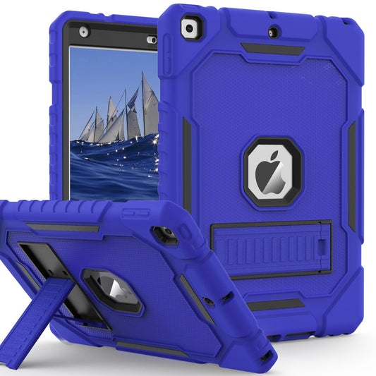 ZoneFoker Case for iPad 9th/8th/7th Generation 2021/2020/2019(10.2 inch)  Heavy Duty Military Grade Shockproof Rugged Protective 10.2 Cover with Built-in Stand for iPad 9 8 7 Gen (Deepblue+Black)