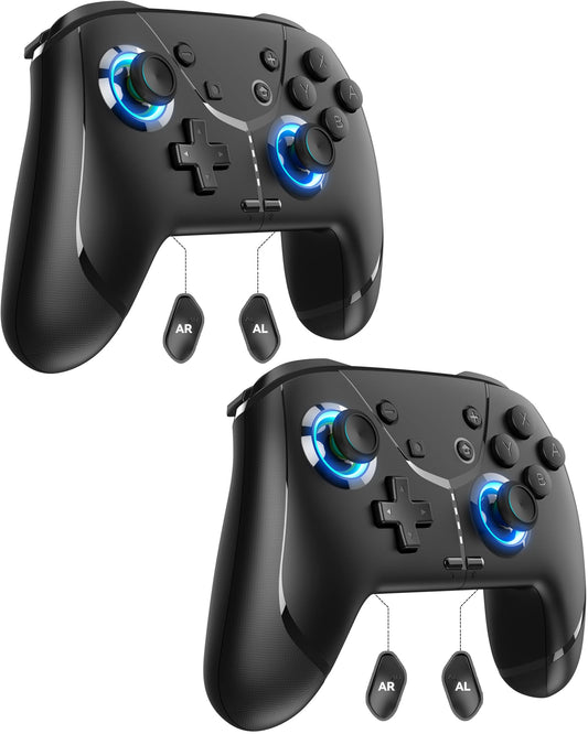 GMBACK 2 Pack Switch 2 Pro Controllers  Macro Controller for Nintendo Switch 2  Switch  Lite  OLED with Loop Macro  6-Axis Gyro Sensor  Dual Vibration  Adjustable Turbo  800mAh Battery  2 Pack