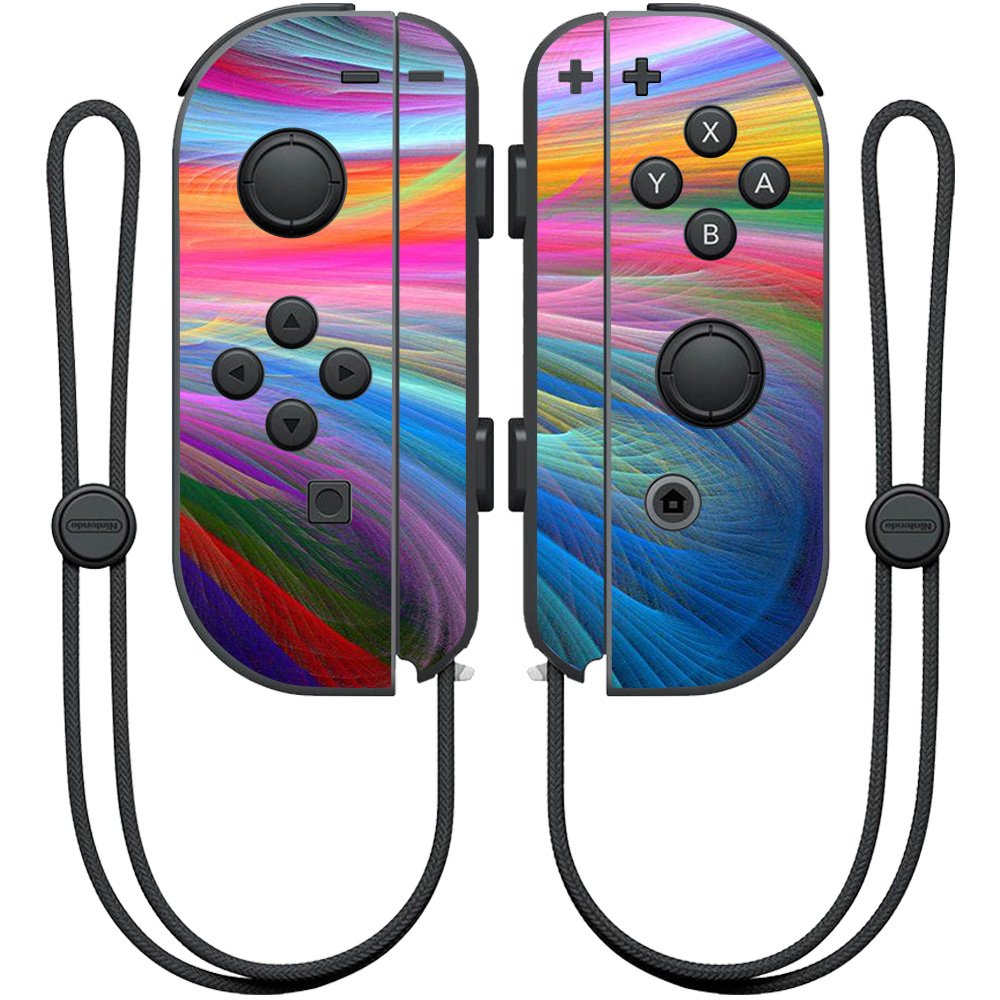 MightySkins Skin Compatible with Nintendo Joy-Con Controller wrap Cover Sticker Skins Rainbow Waves