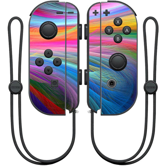 MightySkins Skin Compatible with Nintendo Joy-Con Controller wrap Cover Sticker Skins Rainbow Waves