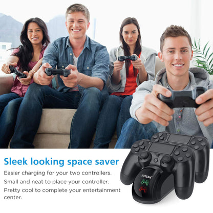 YAEYE PS4 Controller Charger Docking Station Stand - Fast Charging for PS4/PS4 Slim/PS4 Pro - Black