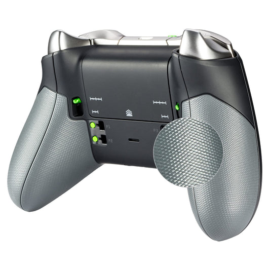 eXtremeRate Gray Rubberized Right Left Side Rails  Replacement Rear Handle Grips  Back Panels Faceplates Kits for Xbox One fine design Controller (Model 1698)