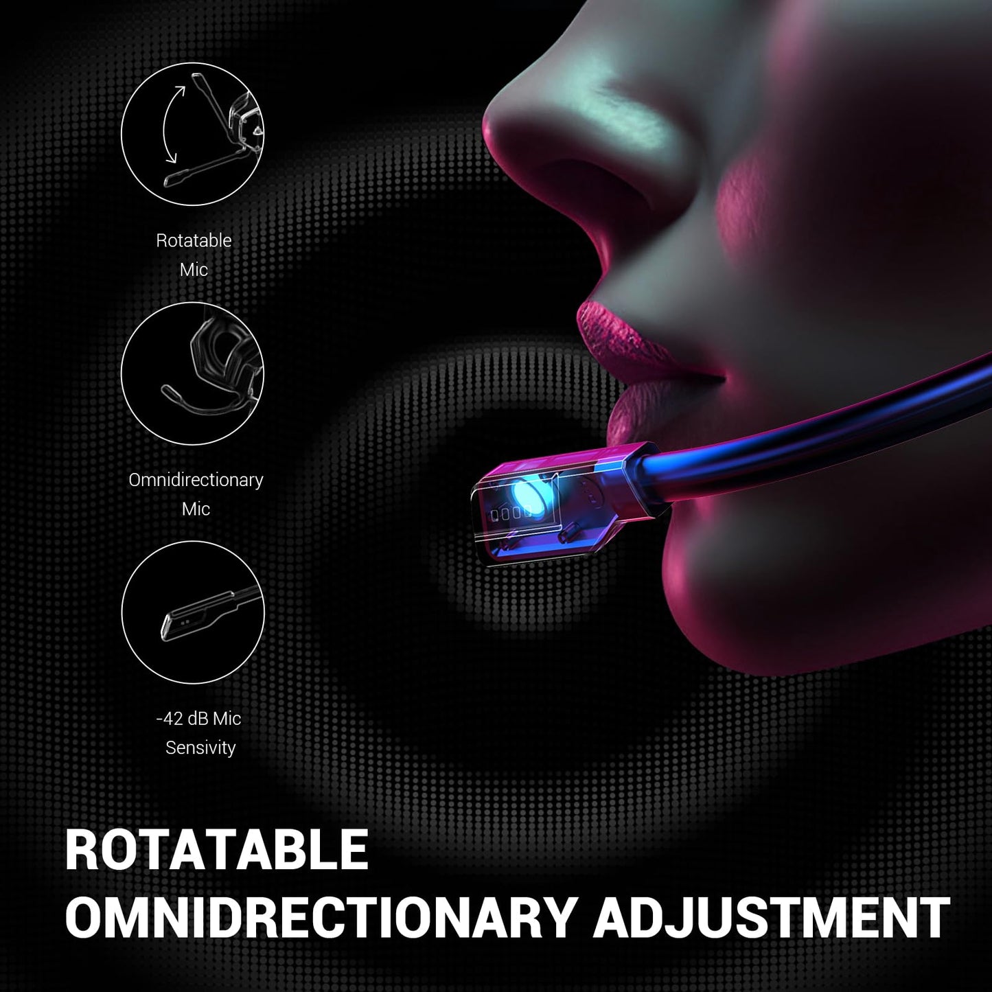 EKSA E1000 USB Gaming Headset - 7.1 Surround Sound, Noise Cancelling Mic, RGB Light, Grey, Wired for PC, PS4, PS5, Laptop