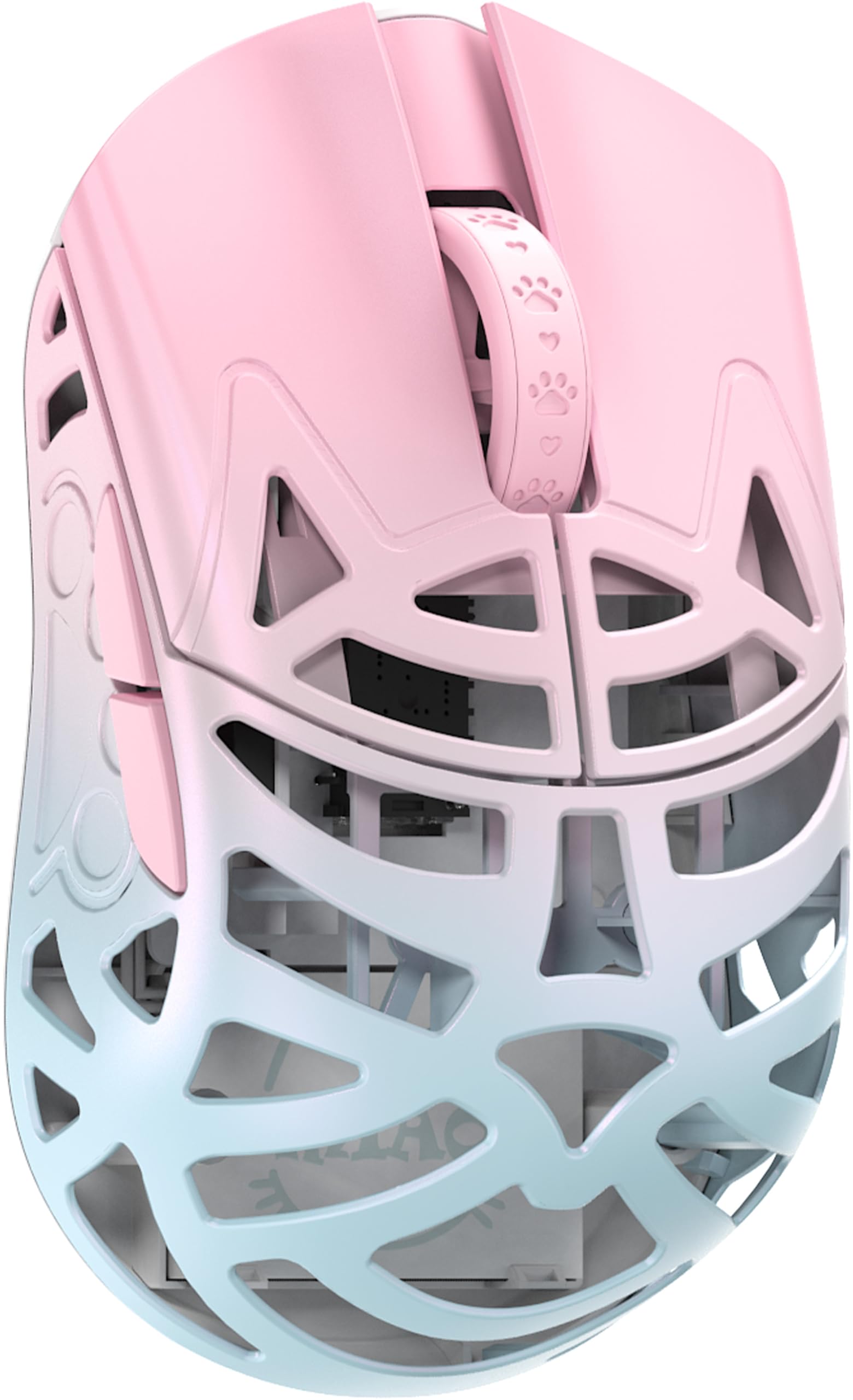 WLMOUSE Beast X Miao Ultralight 31g Magnesium Alloy Cute Gaming Mouse with PAW3950HS Sensor  Cat Paw Theme  Small Hand Gaming Mouse with 8K Polling Rate TTC/OM Switches (Blue&Pink(OM Switch))