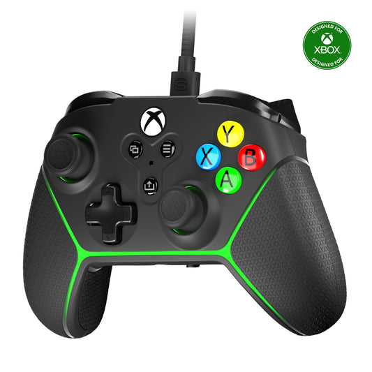 Surge Wired Controller for Xbox Series X|S  Xbox One & Windows 10/11 PC - Junior Controller with LED Lighting  Non-Slip Grip  Rumble Feedback Livewire Microwatt (Black)