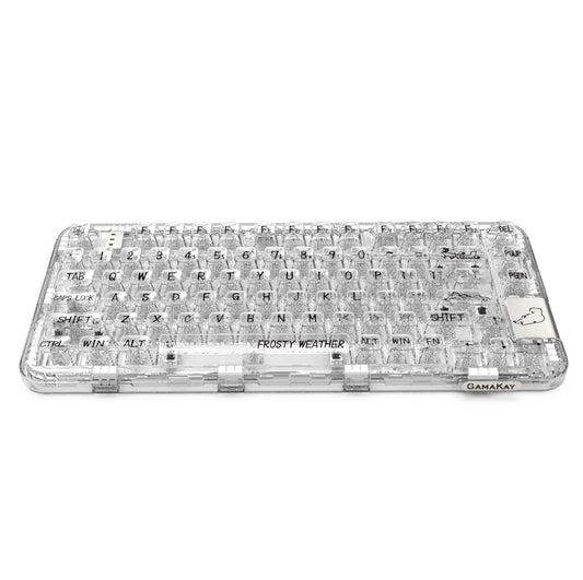GK GAMAKAY GK75 75% RGB Mechanical Keyboard - Bluetooth/USB-C/2.4GHz, Hot Swap Yellow Switch, Transparent Silver
