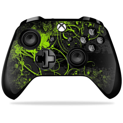 MIGHTY SKINS Xbox One X Controller Skin - Green Distortion, Durable Vinyl Wrap, Easy to Apply/Remove, Model MIXBONXCO-Green Distortion