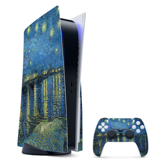 MightySkins Gaming Skin for PS5 / Playstation 5 Bundle - Over The Rhone | Protective Viny wrap | Easy to Apply and Change Style | Made in The USA