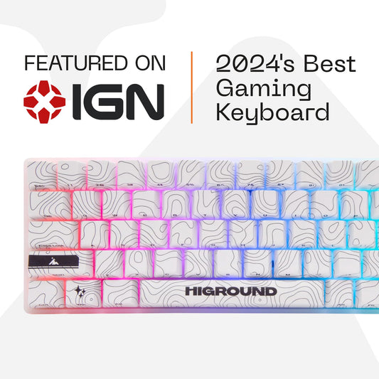 Higround SNOWSTONE 65% Hotswap RGB Mechanical Keyboard - Compact Design, Sleek SNOWSTONE Color