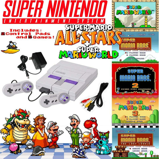 Super NES Mario Set with 5-Game refill unit (refurbished)