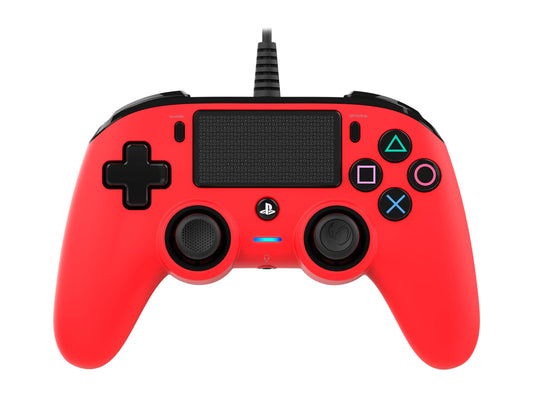 NACON Wired Compact Controller for PS4 - Red - 2.3 Size - Lightweight Design