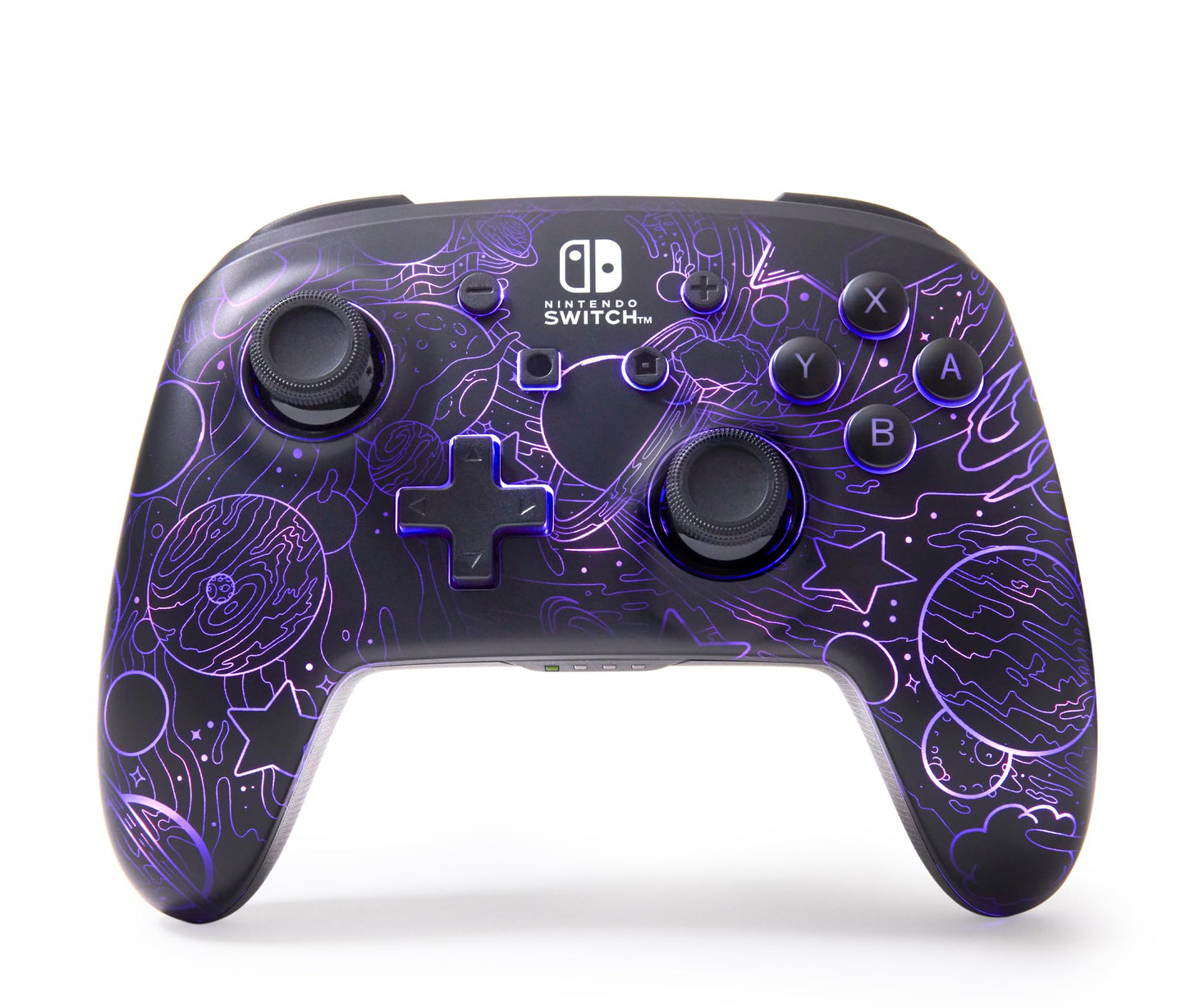 PowerA Enhanced Wireless Controller for Nintendo Switch - Galactic Vortex, RGB Lighting, Rechargeable, Model NSGP0349-01