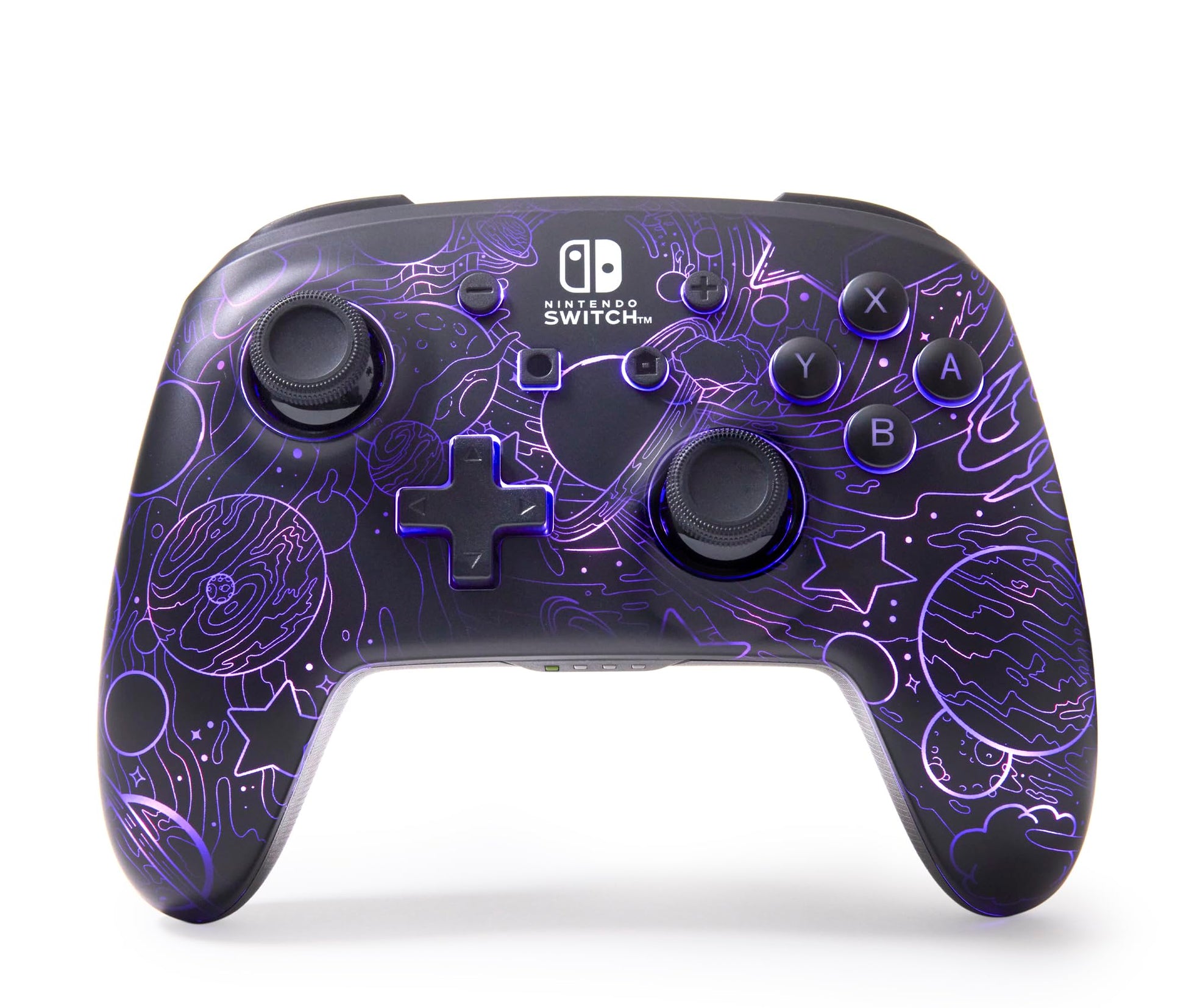 PowerA Enhanced Wireless Controller for Nintendo Switch - Galactic Vortex, RGB Lighting, Rechargeable, Model NSGP0349-01