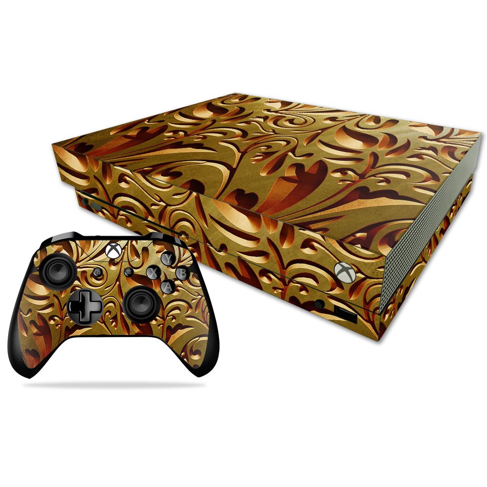 MIGHTY SKINS Xbox One X Skin - Mosaic Gold, Protective Vinyl Decal, Easy to Apply, Model MIXBONXCMB-Mosaic Gold