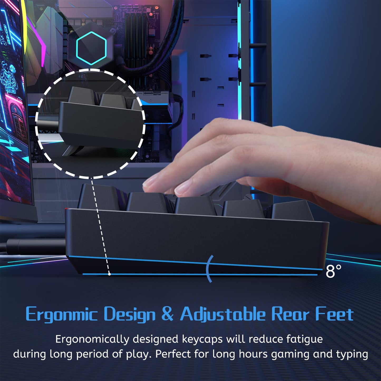 DIERYA DK61se 60% Mechanical Keyboard, Wired Gaming Keyboard, Red Switches, LED Backlit, Compact Mini, Black