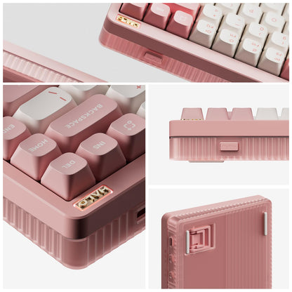 nuphy Halo75 V2 Mechanical Gaming Keyboard - 75% Wireless, Hot Swappable, RGB Backlit, Silent Red Clear-Top Switch, Pink