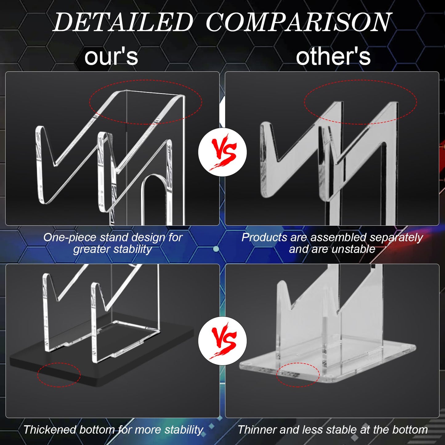 FYY Game Controller Holder 2 Pack - 2 Tier Acrylic Display Stand for Nintendo Switch, Xbox, PS5, PS4 - Black