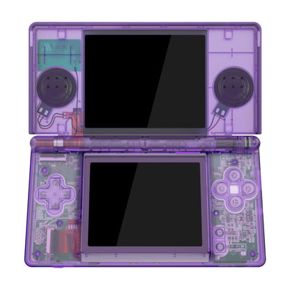 eXtremeRate Clear Atomic Purple Replacement Shell for Nintendo DS Lite - Custom Console Case Cover, ABS Material, Model DSLM5005
