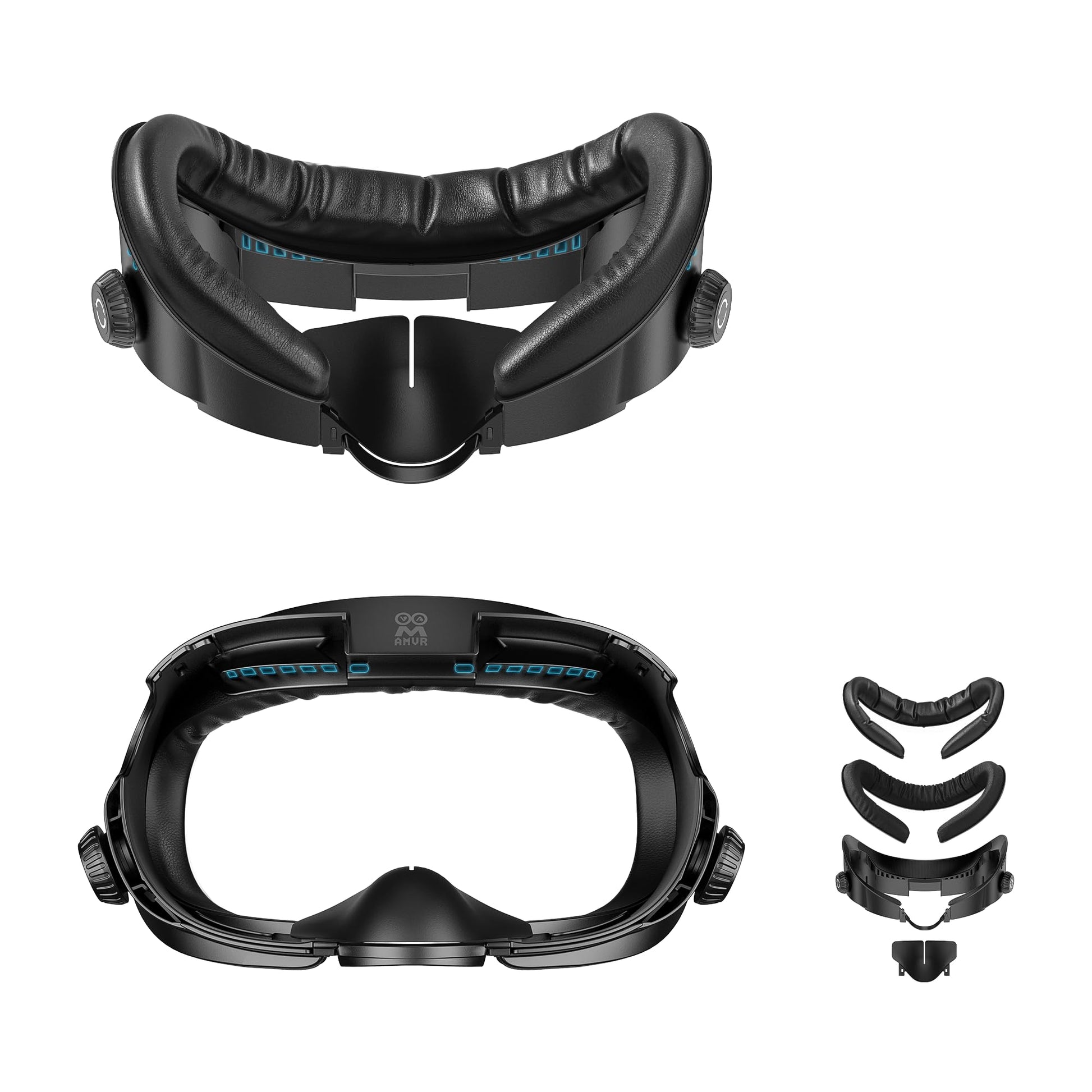 AMVR FC4 Upgraded Face Cover Pad Facial Interface Compatible with Meta/Oculus Quest 3 Accessories  with Knob Adjustable  NOT Compatible with Meta Quest 3S (playter for Halo Head Strap)