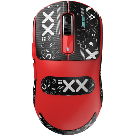 ATTACK SHARK X3 Wireless Gaming Mouse - Tri-Mode 2.4G/USB-C/Bluetooth, 26K DPI, Red, Includes Anti-Slip Stickers