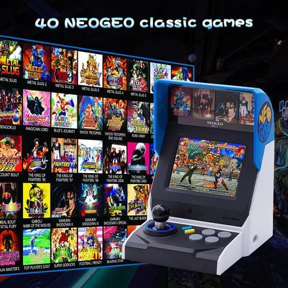NEOCADE NEOGEO MINI Arcade Console, 3.5" Screen, 40 Classic Games, Black, Mini, TV Output, Dual Controller Ports, Collector's Edition