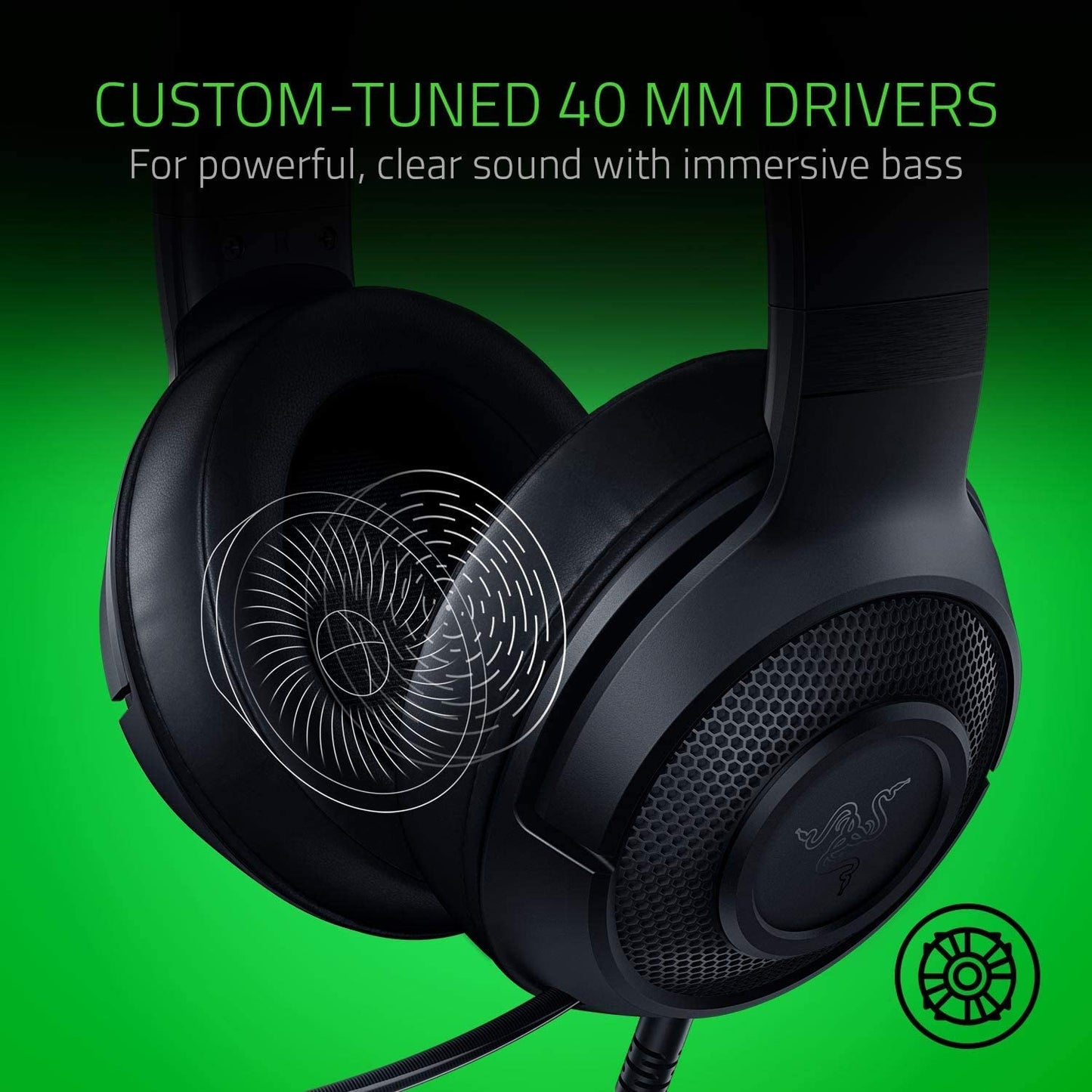 Razer Kraken X Lite Gaming Headset - Lightweight 1.3 oz - Black - Durable Plastic - Model RZ.AU.KR.08.RT