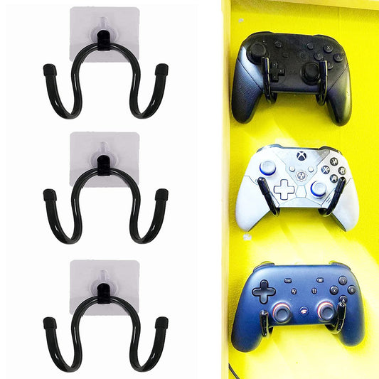 Pmsanzay 3 Pack Universal Self-Adhesive Game Controller Wall Mount Storage Organizer Stand Holder Hanger for Xbox One PS4 Switch