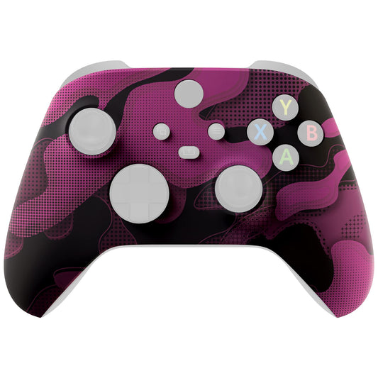 eXtremeRate Replacement Shell for Xbox Series X & S Controller - Unleash Your Style - Rose Red Black Camouflage Custom Front Hou