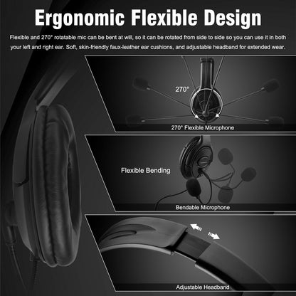 Joso Wired One Ear Headset with Mic, Flexible Mic, Black, Model CO25-1 - Compatible with PS5/PS4/Xbox/Switch/PC/iPad/Mac