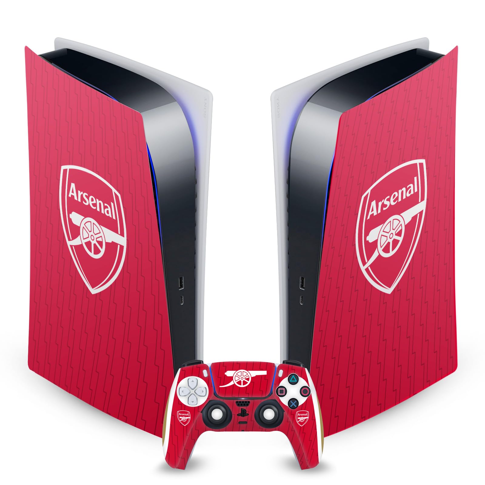 Head Case Designs Officially Licensed Arsenal FC Home 2023/24 Crest Kit Vinyl Faceplate Gaming Skin Decal Compatible with Sony Playstation 5 PS5 Digital Edition Console and DualSense Controller