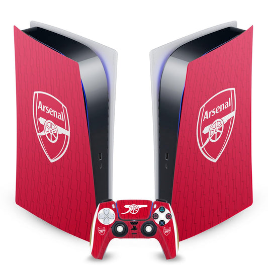 Head Case Designs Officially Licensed Arsenal FC Home 2023/24 Crest Kit Vinyl Faceplate Gaming Skin Decal Compatible with Sony Playstation 5 PS5 Digital Edition Console and DualSense Controller
