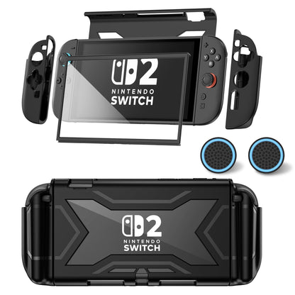 Kailfee Nintendo Switch 2 Case - Shockproof Cover with Built-in Screen & Touch Friendly - Black for Switch 2