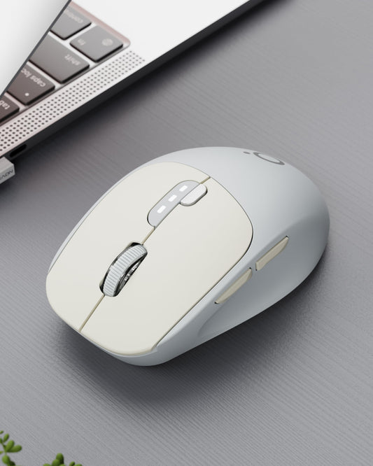 SEUNKWANG Q5 Wireless Mouse, Bluetooth & 2.4G, 1600 DPI, Ergonomic, Grey