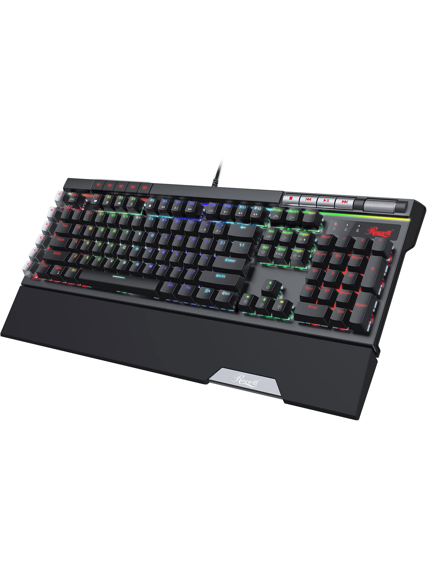 Rosewill Blitz K50 RGB Wired Gaming Clicky Mechanical Keyboard, Outemu Blue Switches, 14 RGB LED Backlight Effects, NKRO, Anti-G