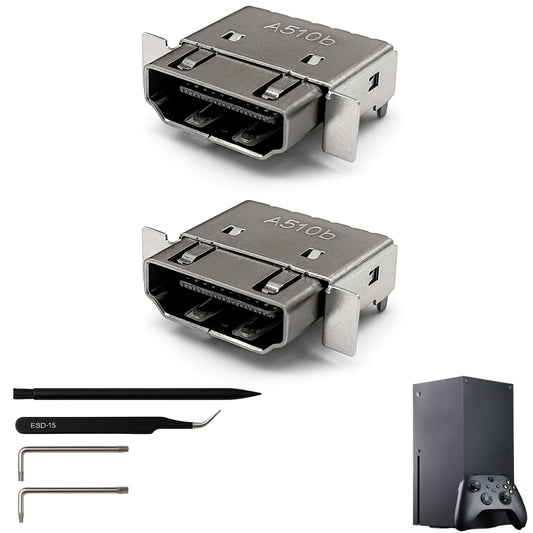 ALIENERGY HDMI Port Replacement Kit for Xbox Series X  Display Socket Jack Connector Repair for XSX Console (Original OEM Quality)  Including Tools (Screwdrivers  Tweezer  Spudger) - 2PCS