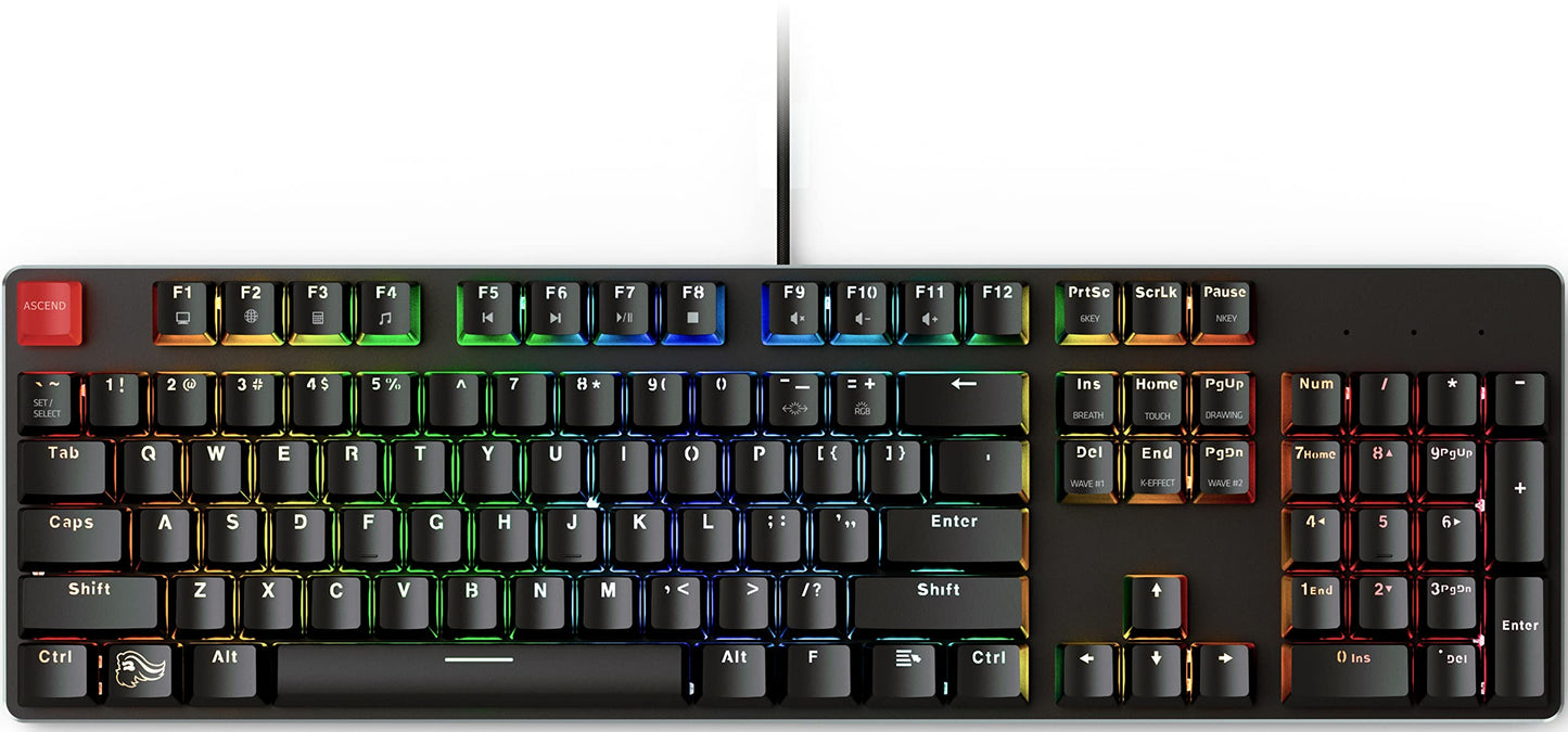Glorious GMMK Full Size Mechanical Gaming Keyboard - USB Wired, RGB Hot Swappable, Black Metal Top Plate