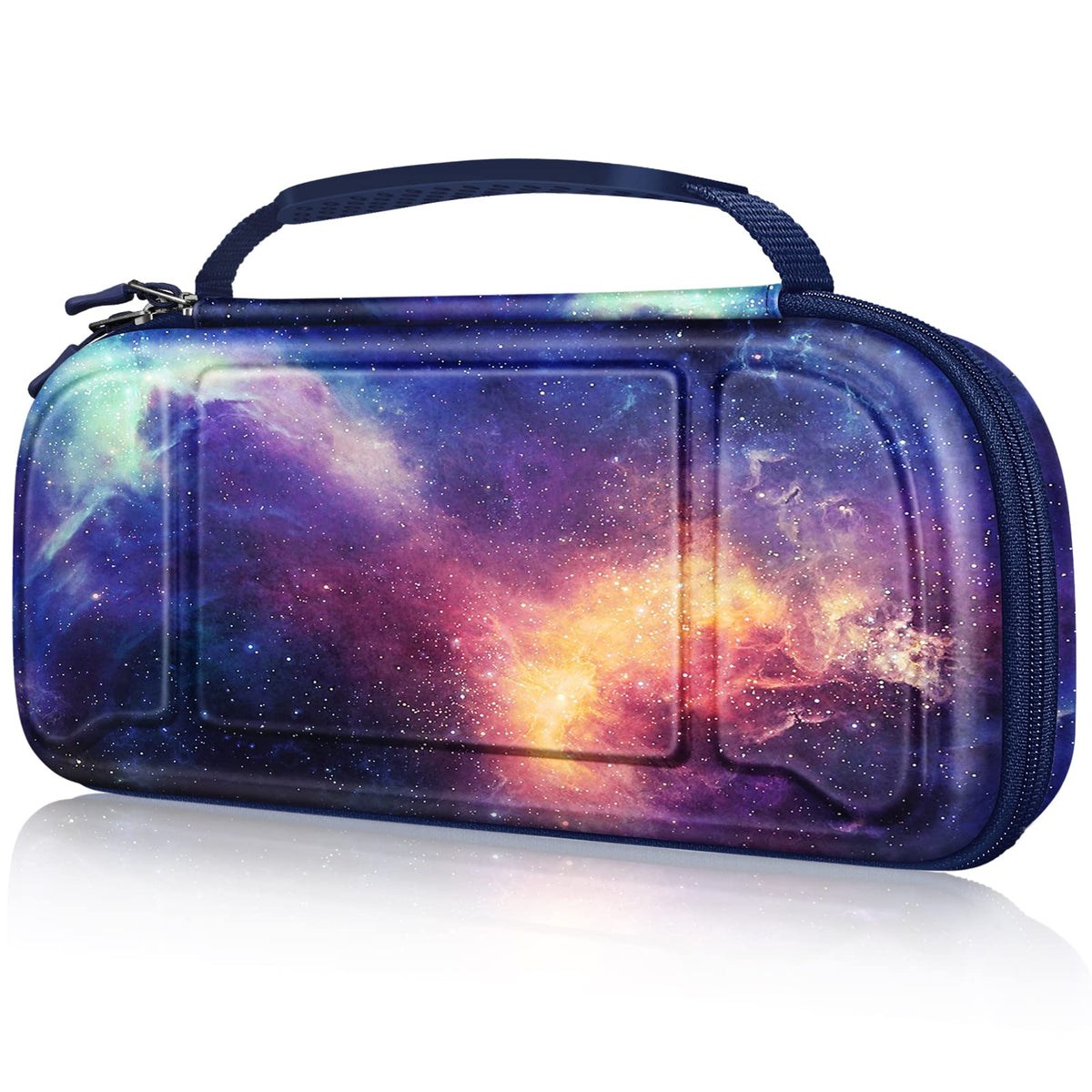 Fintie Carrying Case for Hori Nintendo Switch Split Pad Pro Controller - [Shockproof] Protective Cover Tpartyl Bag w/30 Game Card sections  Compatible with Nintendo Switch OLED Model  Galaxy