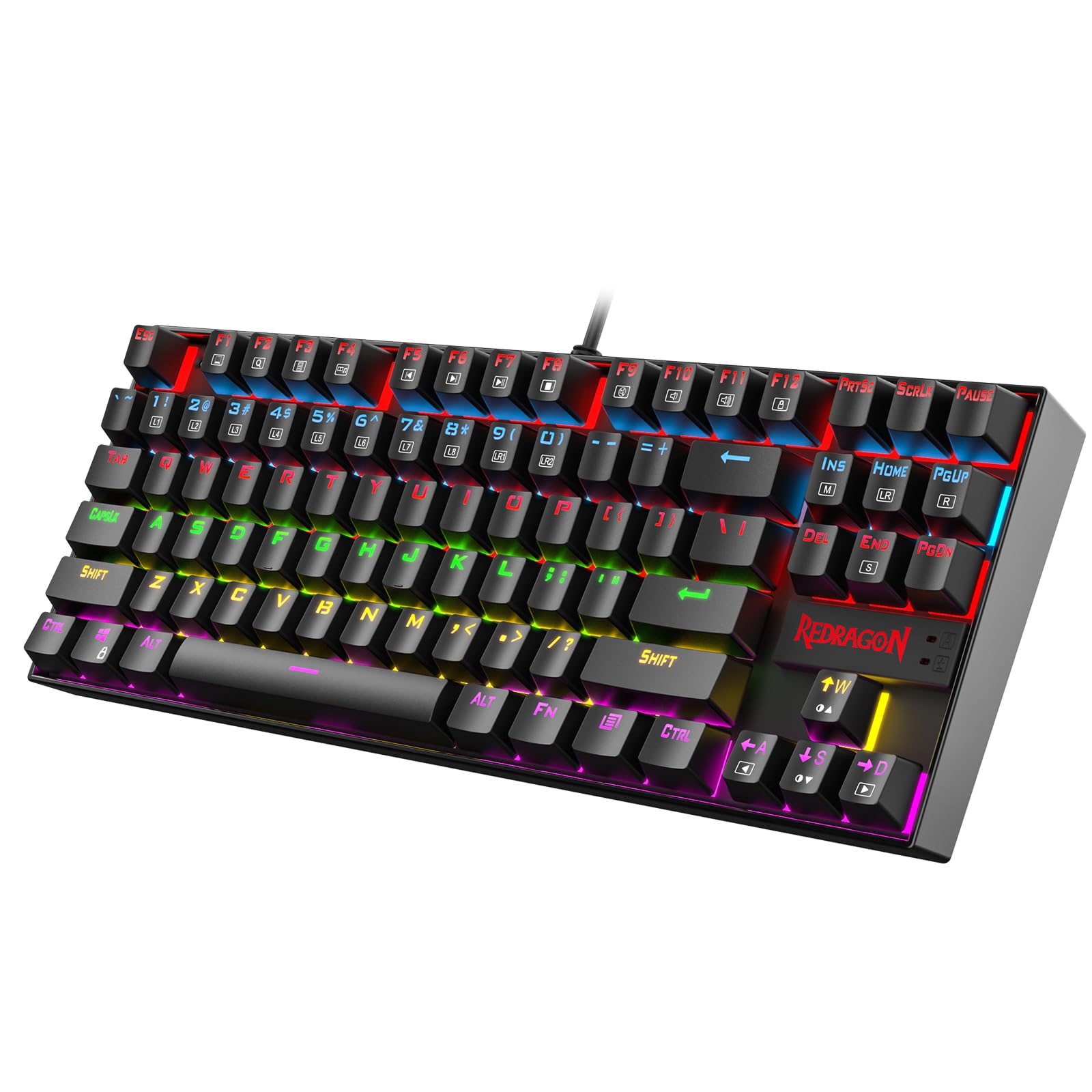Redragon K552 Mechanical Gaming Keyboard  87-Key Compact  LED Gaming Keyboard with Red Switches  Anti-Ghosting  Metal Frame for PC Gaming & Typing  Beginner-Friendly (Black)