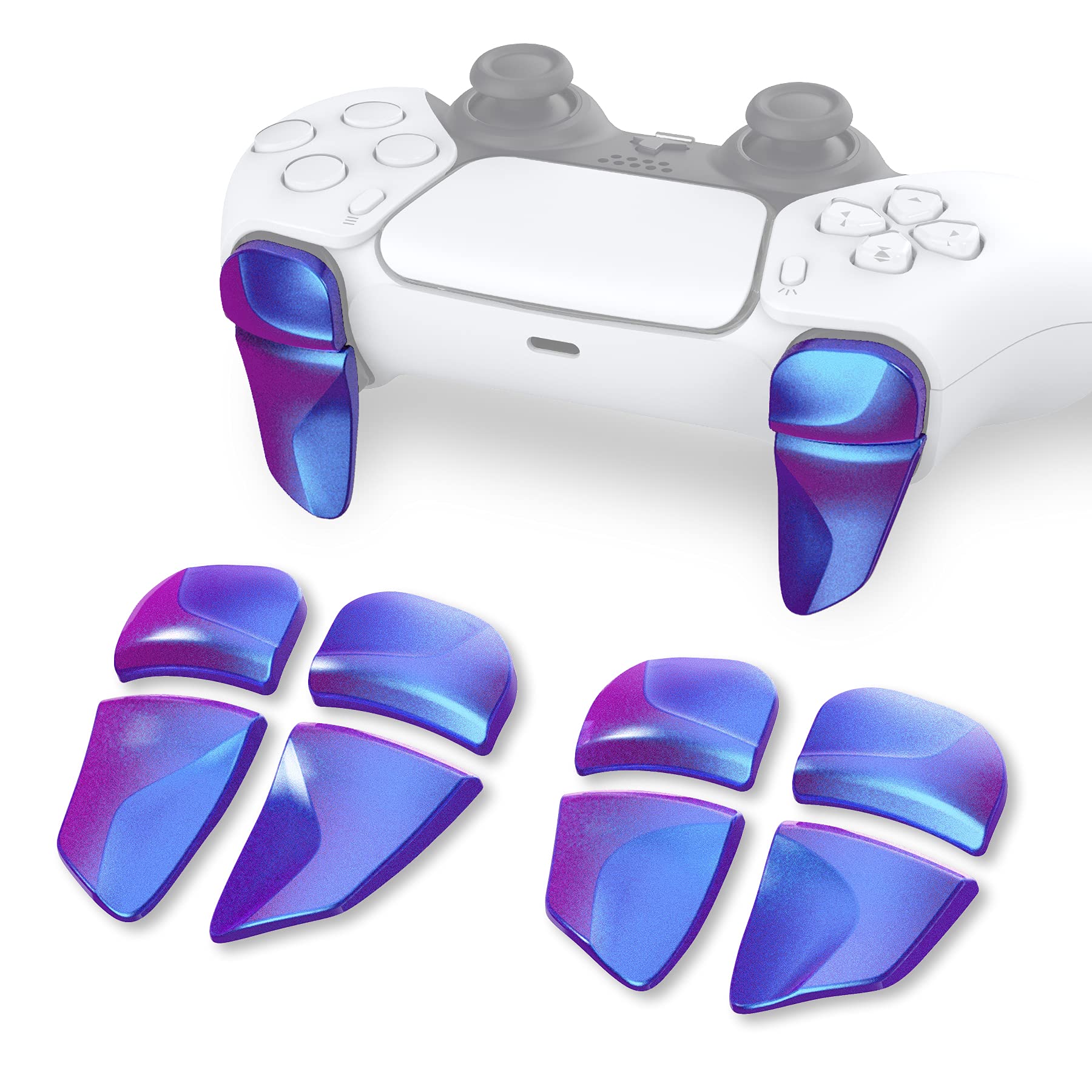 PlayVital cutting tool 2 Pairs Shoulder Buttons Extension control buttons for ps5 Controller  Game Improvement Adjusters for PS Portal Remote Player  Bumper control button Extenders for ps5 Edge - Chameleon Purple Blue