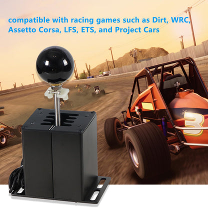 GSTP PC USB Simulator Shifter for G29 G27 G25 G920 T300RS/GT - 7+R Black Compatible with ATS ETS Dust WRC Sim Racing Games
